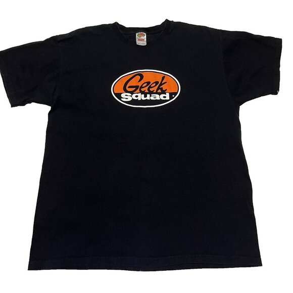 Geek Squad Fruit Of The Loom Heavy Cotton Mens XL Uniform Black T-Shirt Tee - Picture 1 of 8